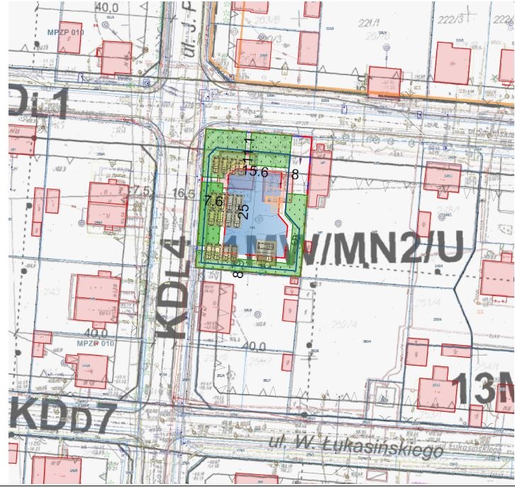 Działka pod zabudowę wielorodzinną PUM 1044m2